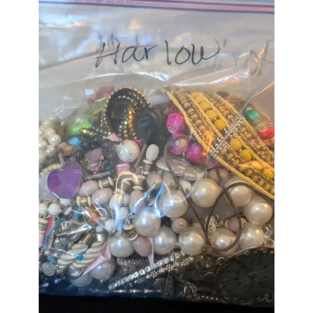 Jewelry Lot Harlow Repurpose Bag 4 Plus Lbs Beads/Craft/Repurpose Pieces